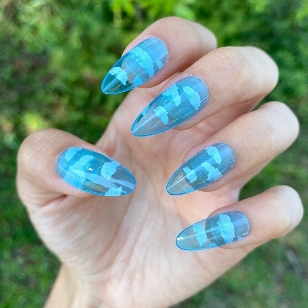 📢 4/$15 Blue Sky Almond Press On Nails